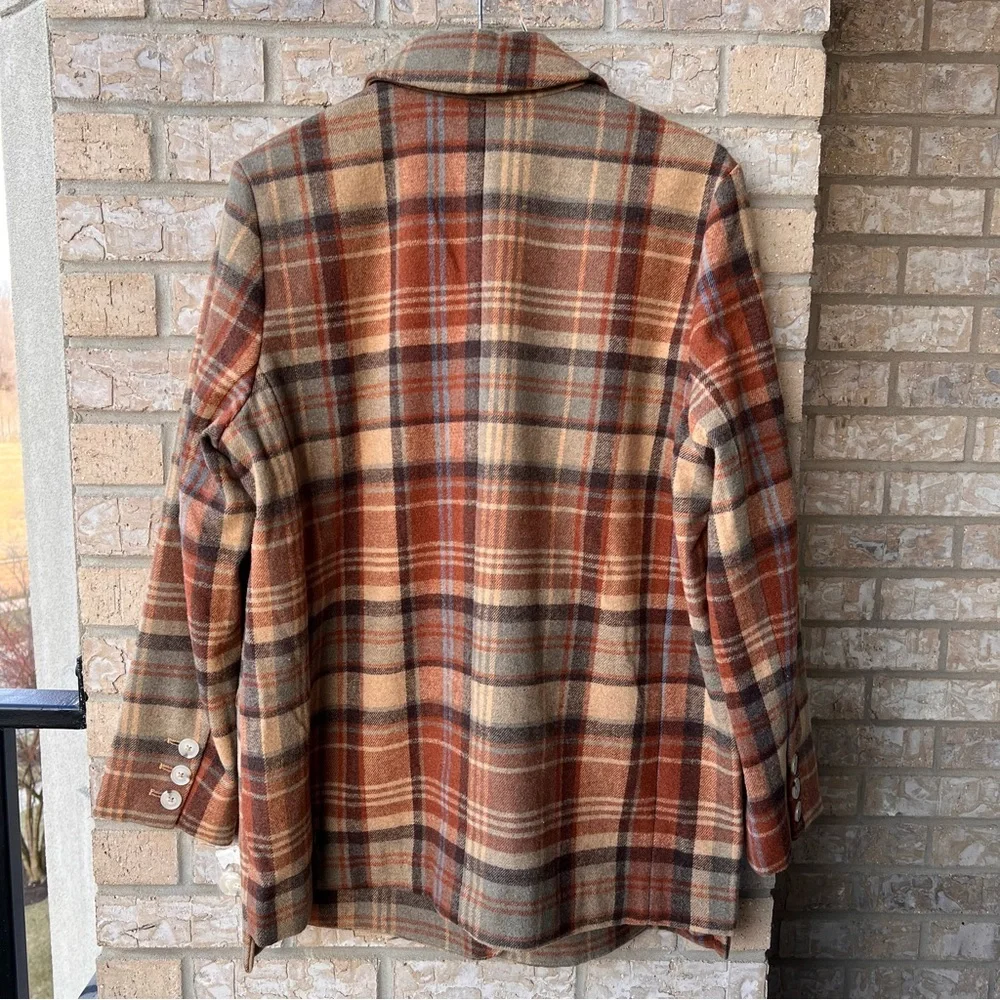 Free People Mari Plaid Blazer in Winter Wheat